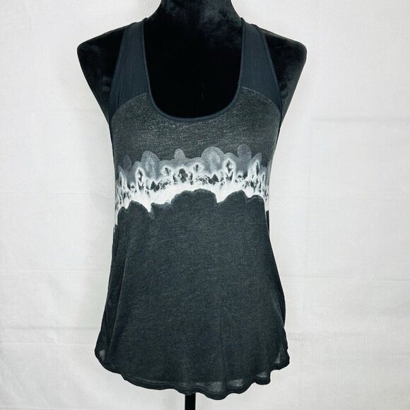 ALO Yoga Mesh Racerback Athletic Black White Women’s Tank Top Sz Small - Picture 1 of 10